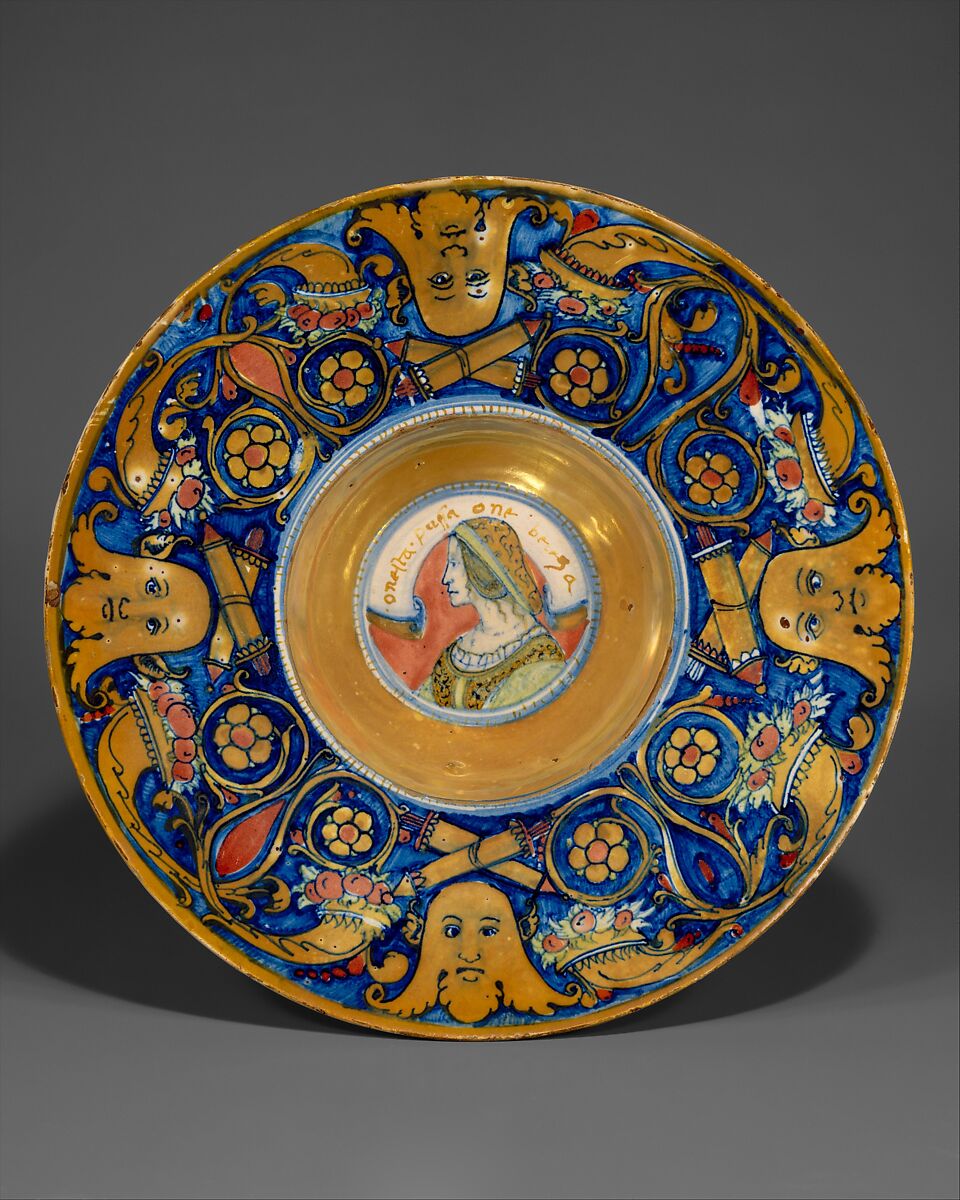 Plate (tondino), probably Maestro Giorgio Andreoli (Italian (Gubbio), active first half of 16th century), Maiolica (tin-glazed earthenware) 