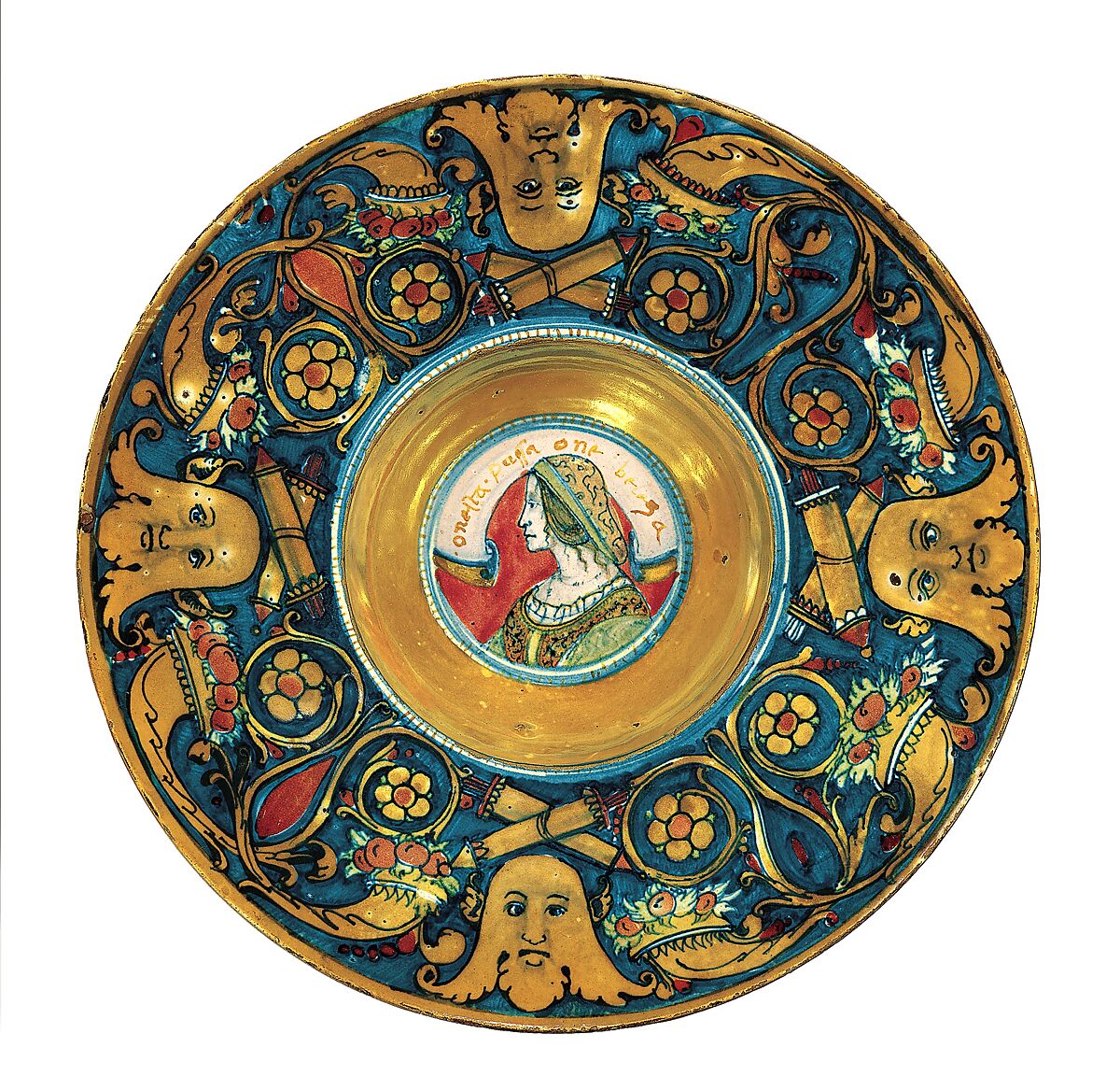 Plate (tondino), probably Maestro Giorgio Andreoli (Italian (Gubbio), active first half of 16th century), Maiolica (tin-glazed earthenware)