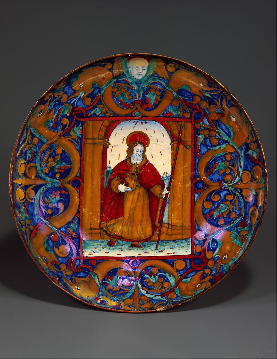 Dish (coppa), Maiolica (tin-glazed earthenware), Italian, Gubbio 