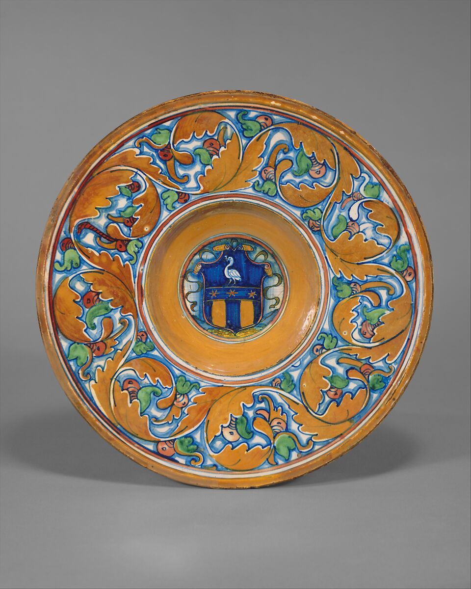 Plate (tondino), probably workshop of Maestro Giorgio Andreoli (Italian (Gubbio), active first half of 16th century), Maiolica (tin-glazed earthenware) 