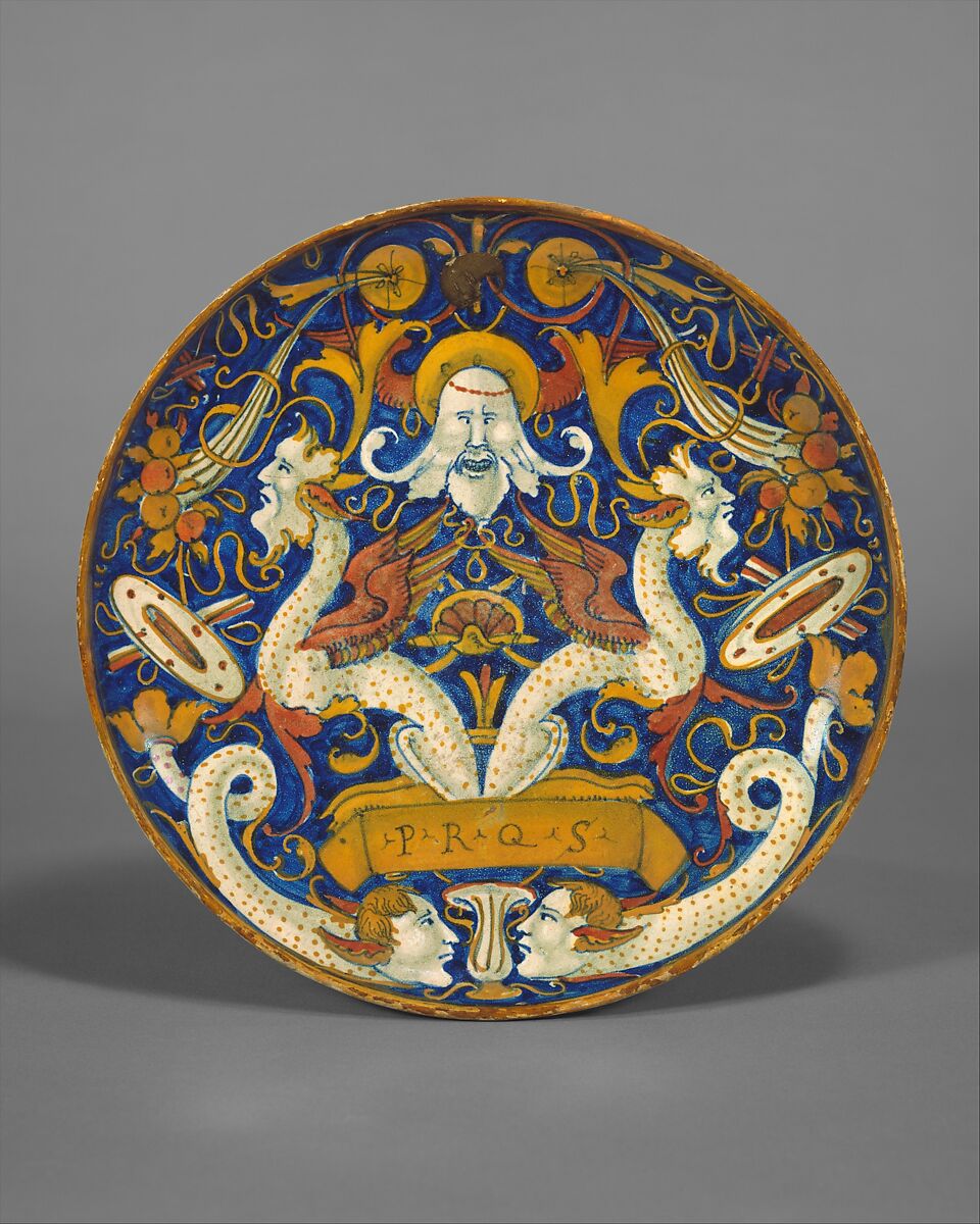 Dish (coppa), Maiolica (tin-glazed earthenware), Italian, Gubbio 