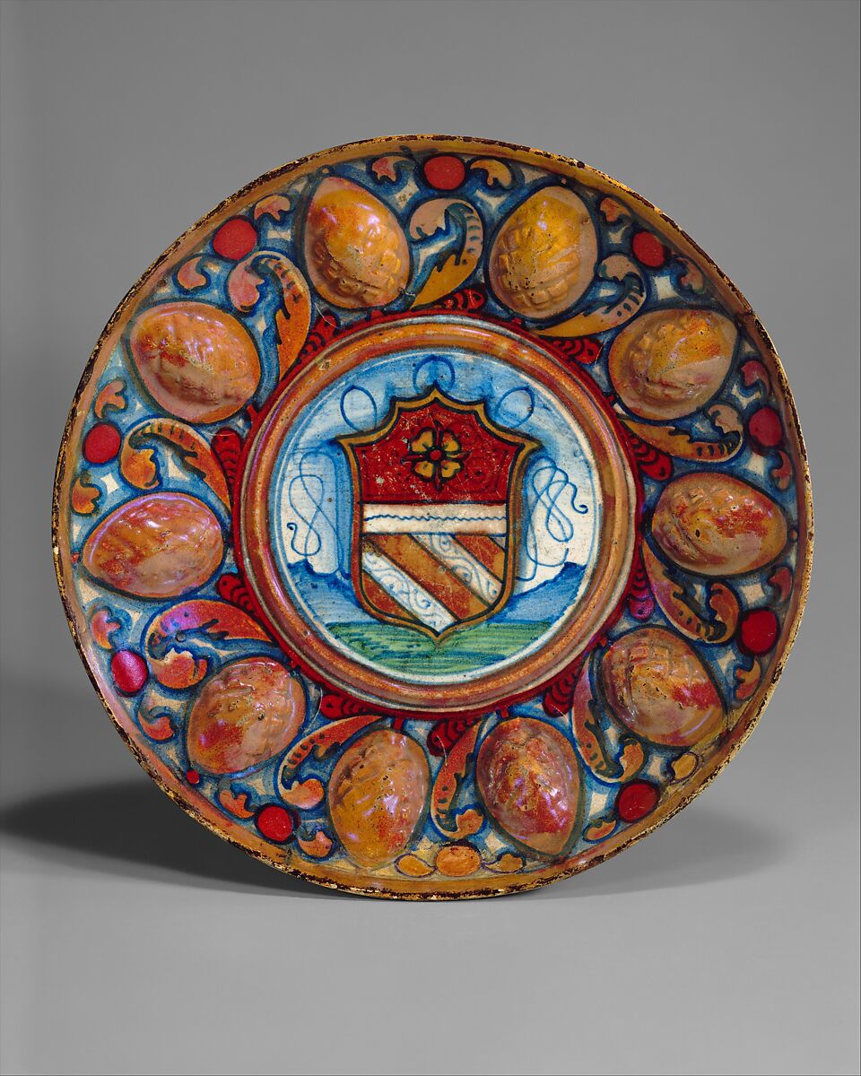 Dish (coppa), Maiolica (tin-glazed earthenware), Italian, Gubbio 