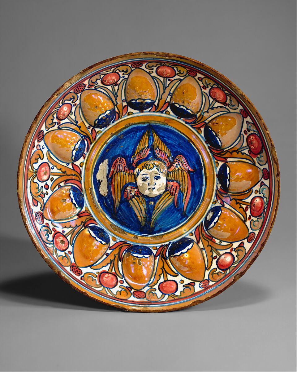 Dish (coppa), Maiolica (tin-glazed earthenware), Italian, Gubbio 