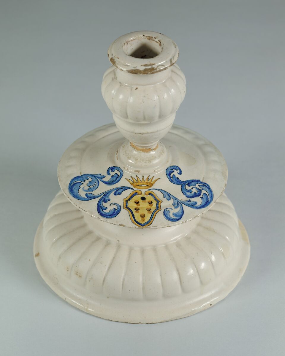Candlestick (candeliere), Maiolica (tin-glazed earthenware), Italian, possibly Montelupo 