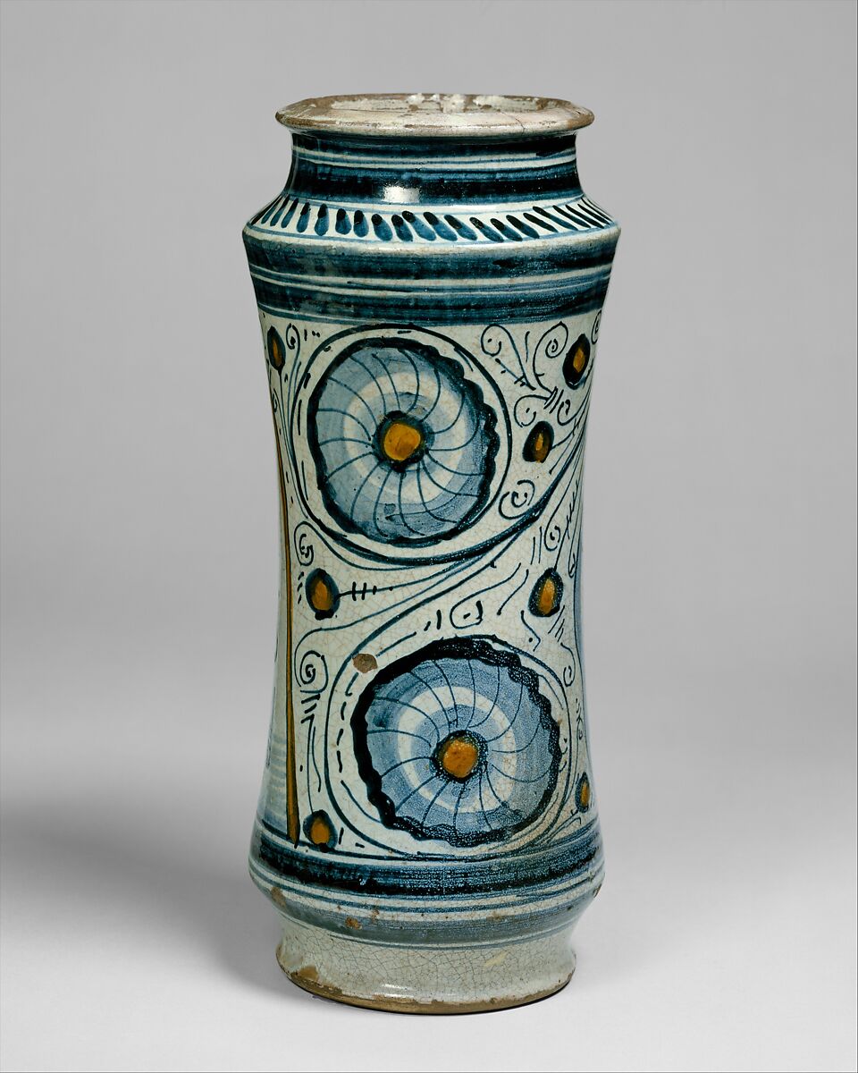 Apothecary jar (albarello), Maiolica (tin-glazed earthenware), Italian, Naples