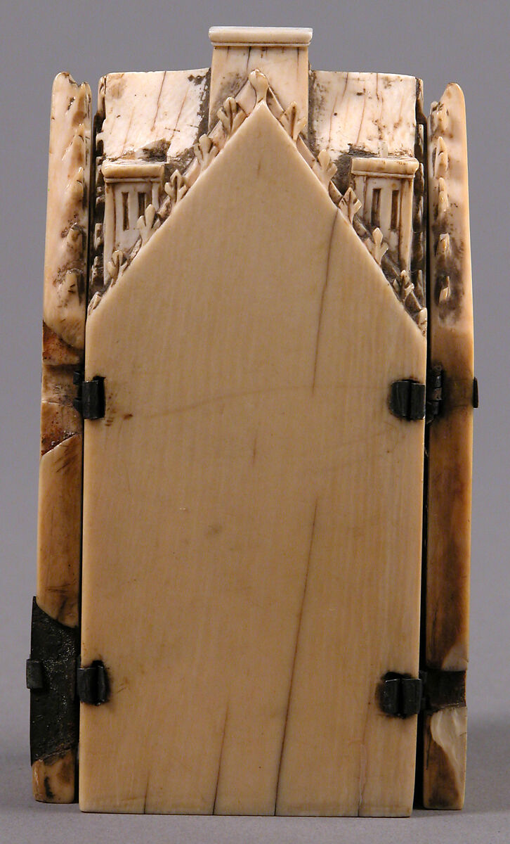 Tabernacle Polyptych with the Madonna and Child and Scenes from the Life of Christ, Ivory with traces of original gilding and polychromy; silver hinges., Northern France (?)