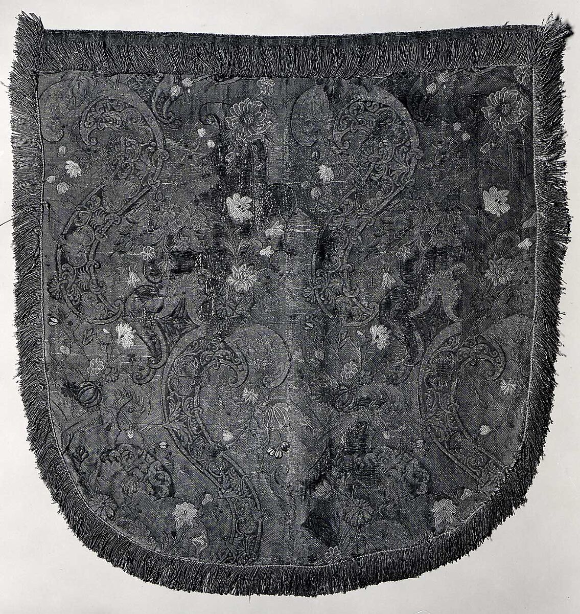 Hood from a Cope, Silk; metal; linen, French 