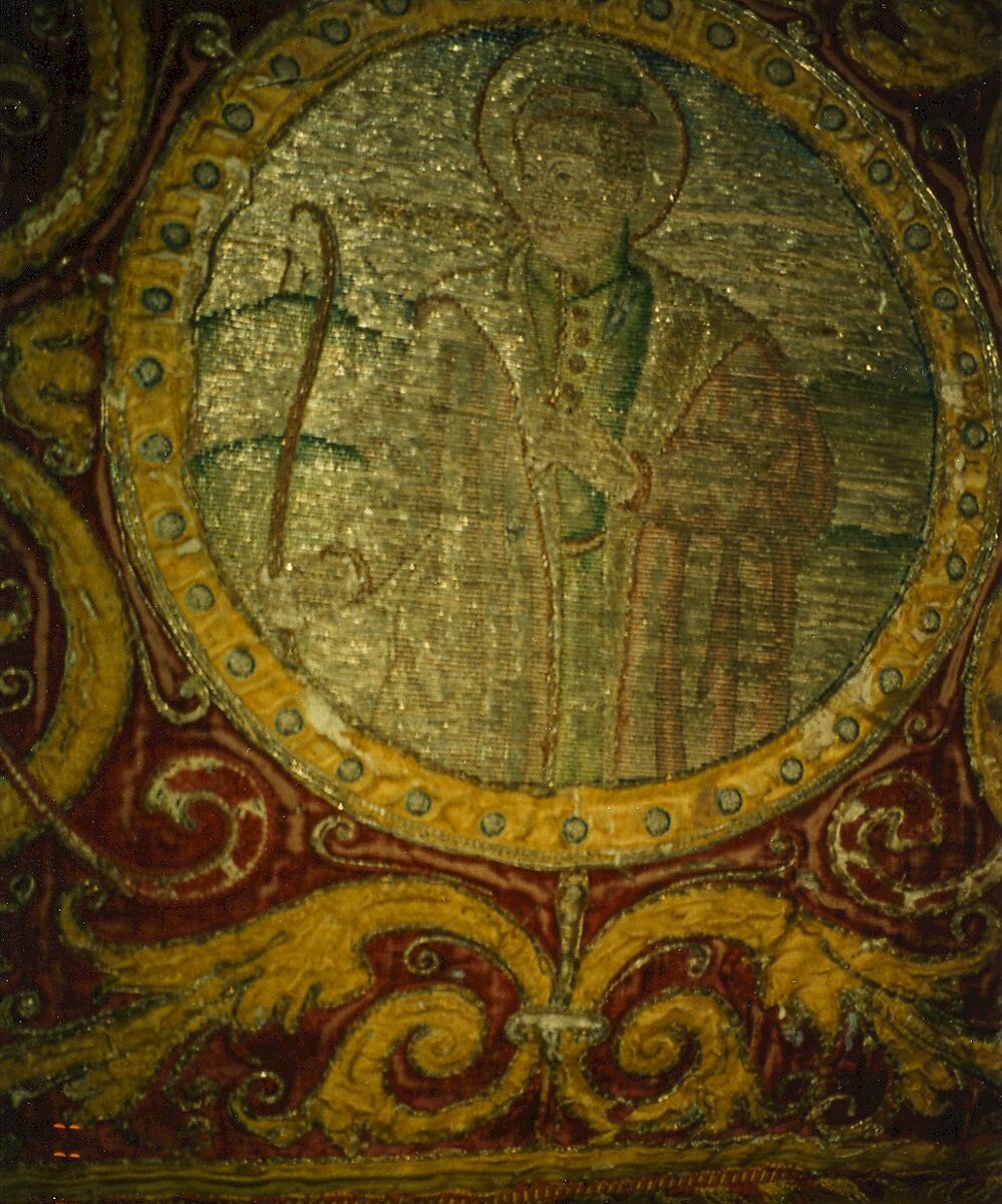 Apparel Made into a cushion, Silk; metal; paper; linen, Italian or Spanish