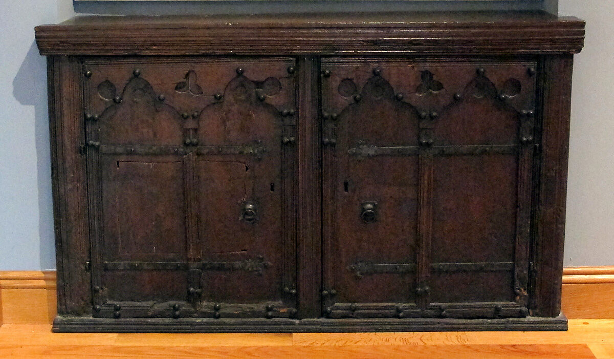 Cabinet, Walnut, iron., Italian, Umbria and American (United States)