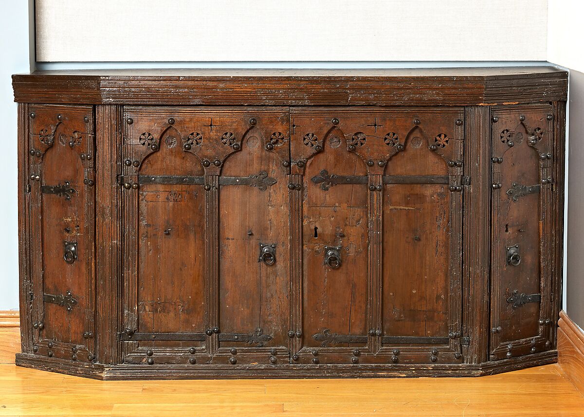 Cabinet (installed with 1975.1.2017), Walnut, iron., Italian, Umbria 