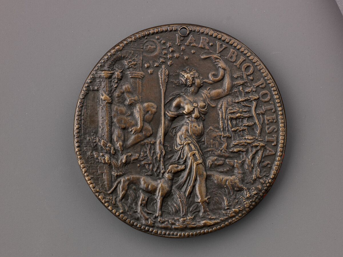 Medal:  Ippolita Gonzaga, Leone Leoni (Italian, Menaggio ca. 1509–1590 Milan), Bronze (Copper alloy with worn, dark brown patina)