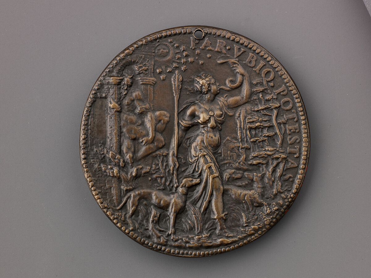 Medal:  Ippolita Gonzaga, Leone Leoni (Italian, Menaggio ca. 1509–1590 Milan), Bronze (Copper alloy with worn, dark brown patina)