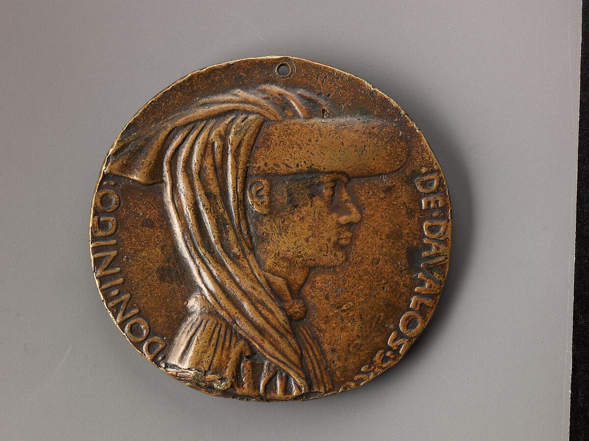 Medal:  Don Inigo d'Avalos, Pisanello (Antonio Pisano) (Italian, Pisa or Verona by 1395–1455), Copper alloy with light brown patina; pierced. 