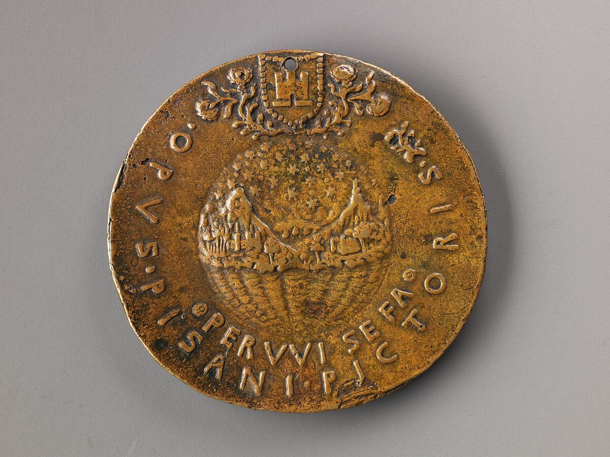 Medal:  Don Inigo d'Avalos, Pisanello (Antonio Pisano) (Italian, Pisa or Verona by 1395–1455), Copper alloy with light brown patina; pierced.