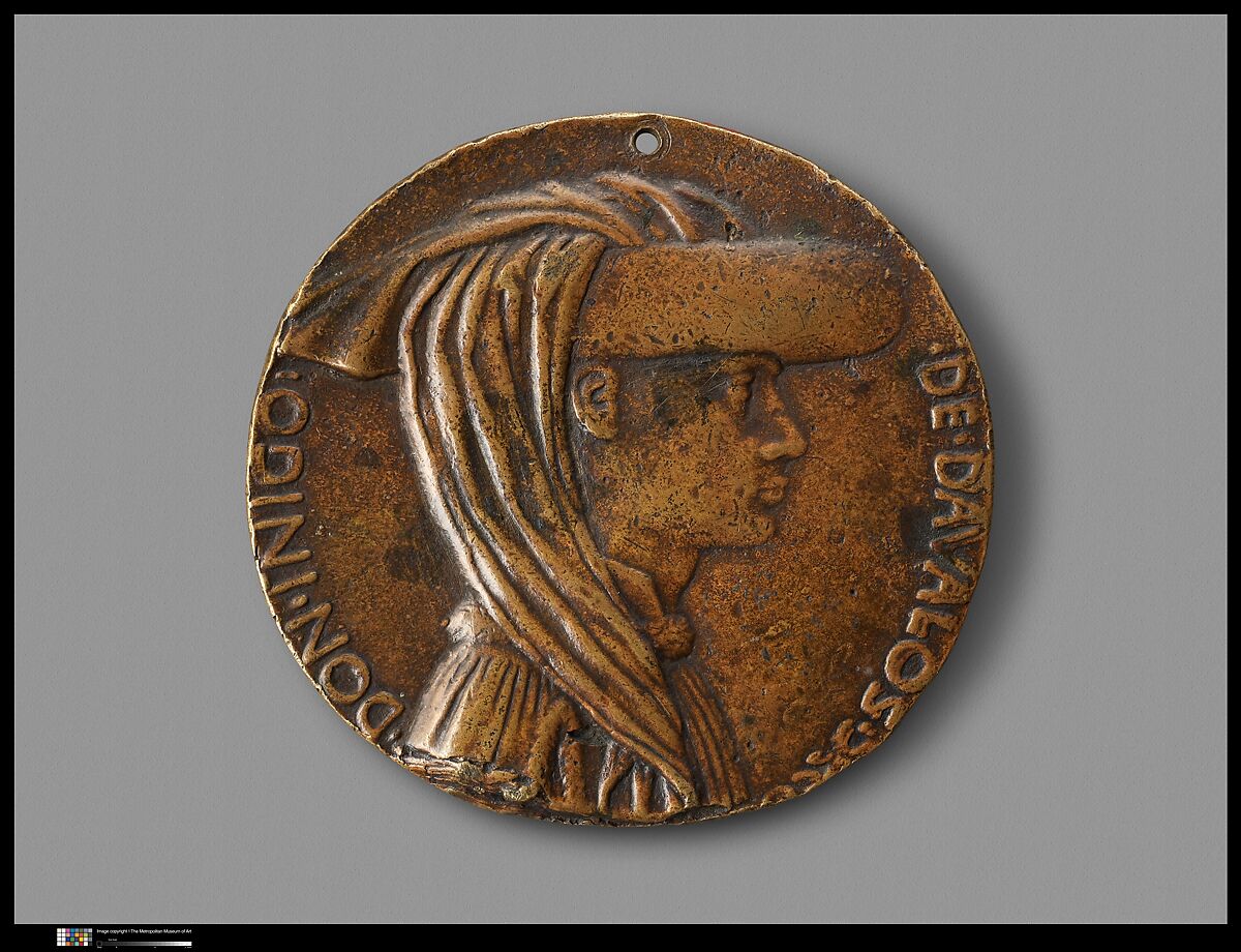 Medal:  Don Inigo d'Avalos, Pisanello (Antonio Pisano) (Italian, Pisa or Verona by 1395–1455), Copper alloy with light brown patina; pierced.