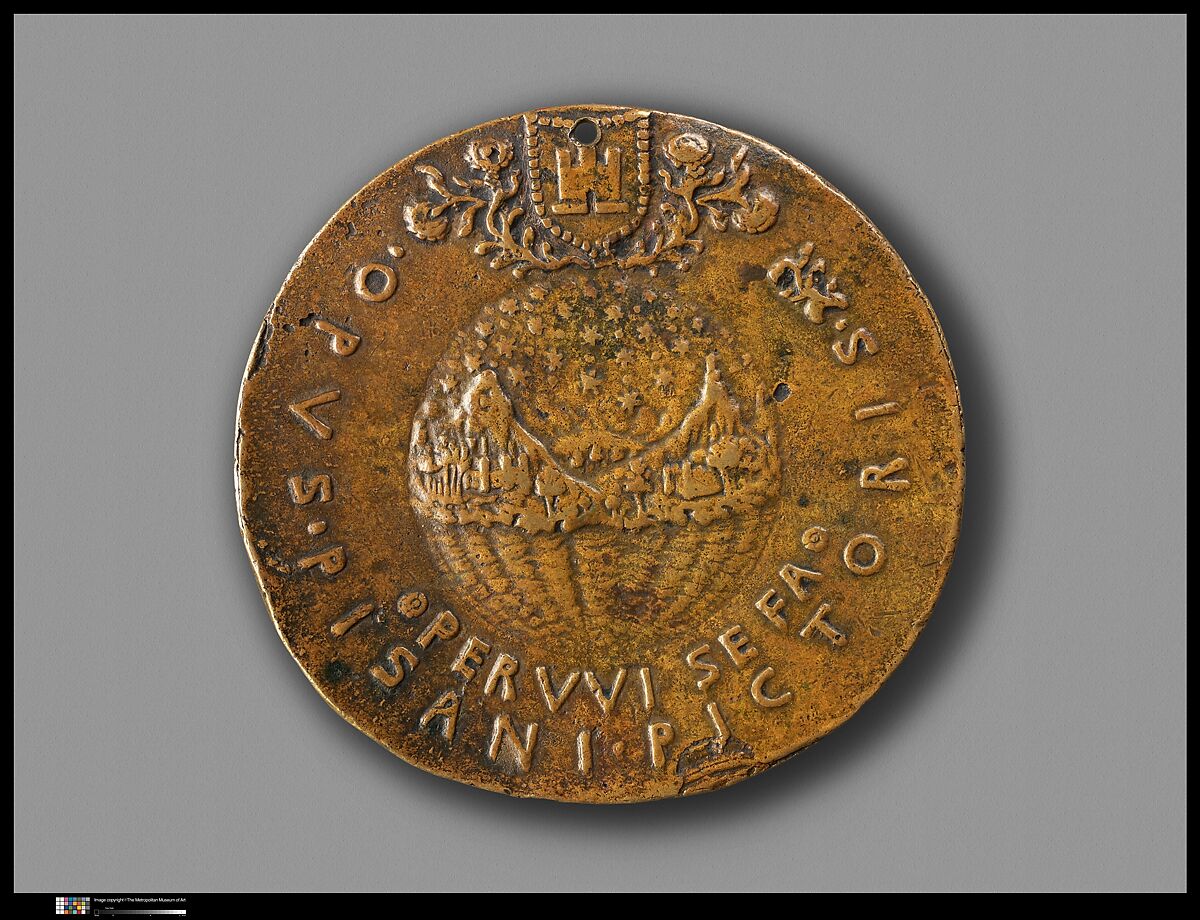 Medal:  Don Inigo d'Avalos, Pisanello (Antonio Pisano) (Italian, Pisa or Verona by 1395–1455), Copper alloy with light brown patina; pierced.