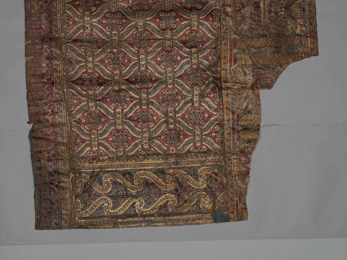 Border, Leather; canvas; linen, Italian or Spanish