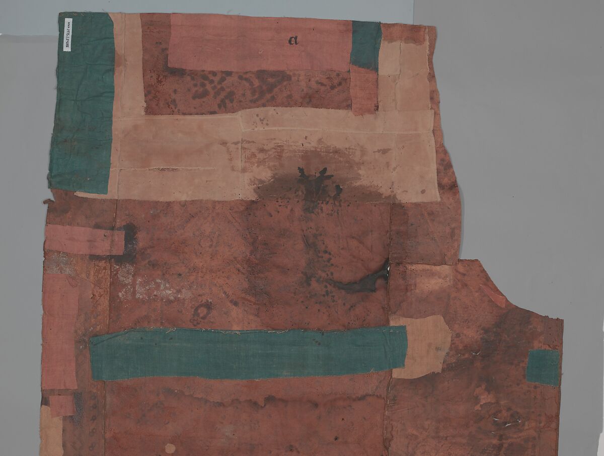 Border, Leather; canvas; linen, Italian or Spanish