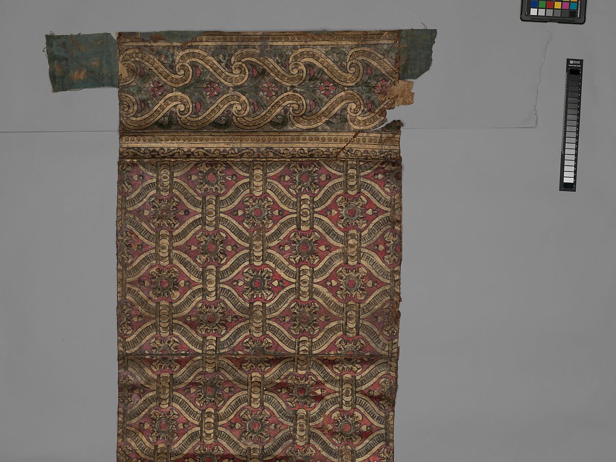 Border, Leather; canvas; linen, Italian or Spanish
