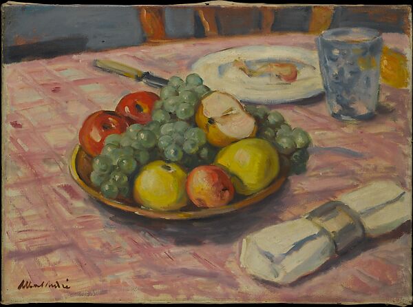 Table Setting with Fruit, Albert André (French, Lyons 1869–1954 Laudun), Oil on canvas