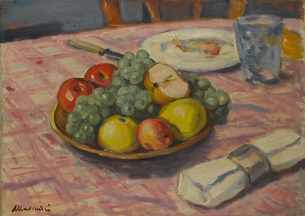 Table Setting with Fruit, Albert André (French, Lyons 1869–1954 Laudun), Oil on canvas 