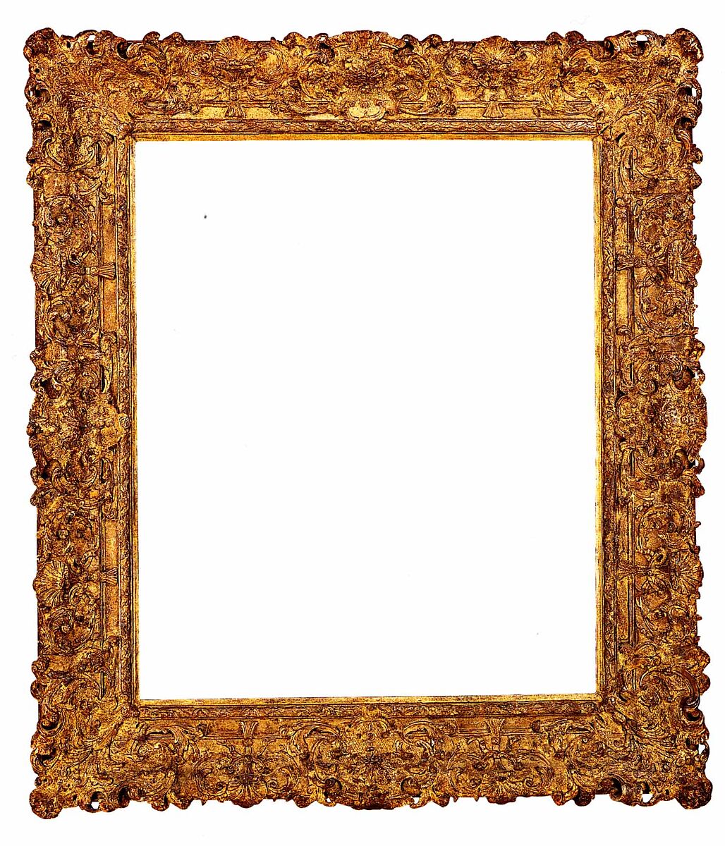 Ogee frame, Oak lower moldings; lime upper moldings. Carved, gilt; brown-orange bole., French 