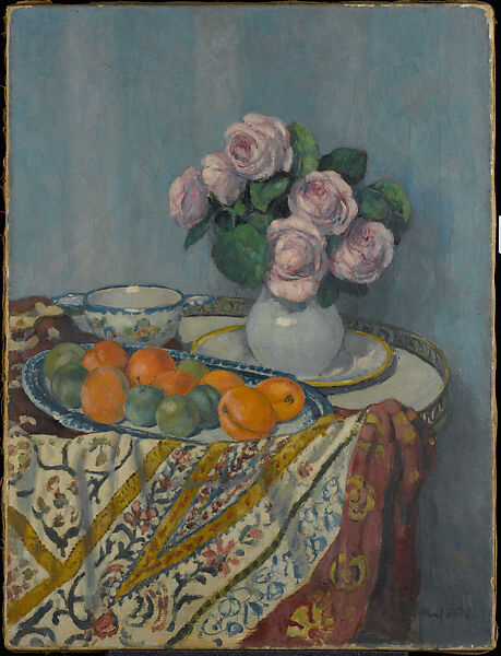 Albert André - Bouquet of Roses and Fruit - The Metropolitan
