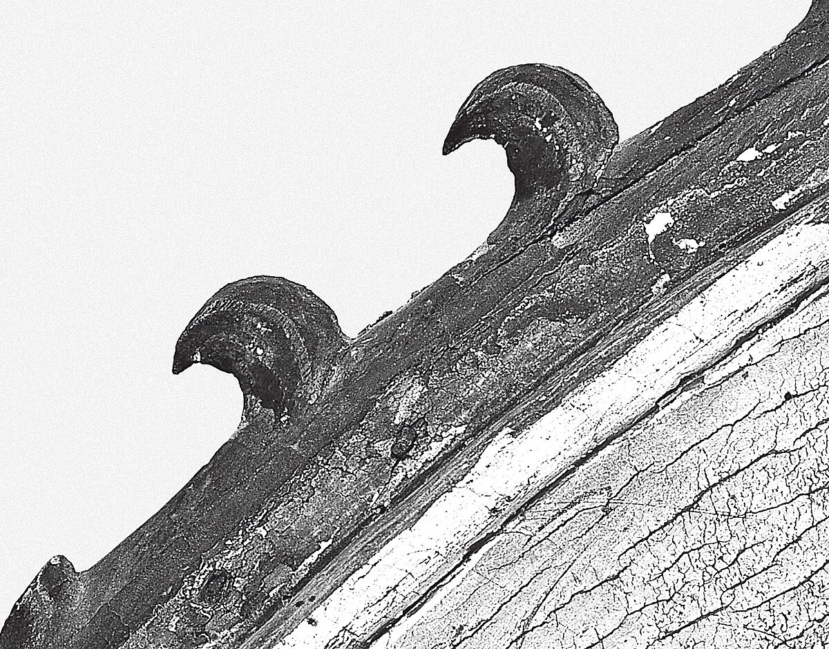 Engaged molding on a polyptych panel, Poplar. Carved, gilt: deep red bole. , Sienese