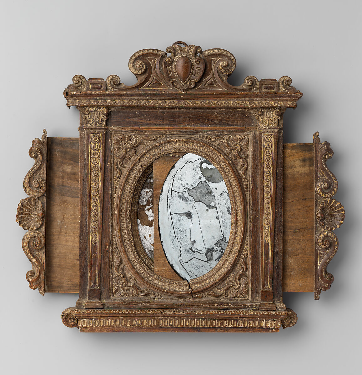 Tabernacle mirror frame, Unknown (Italian, Ferrara), Walnut, Italian, Florence(?)