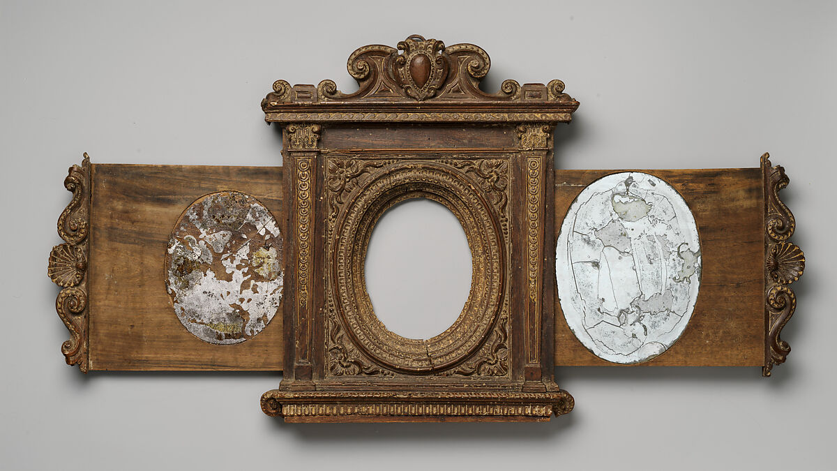 Tabernacle mirror frame, Unknown (Italian, Ferrara), Walnut, Italian, Florence(?)