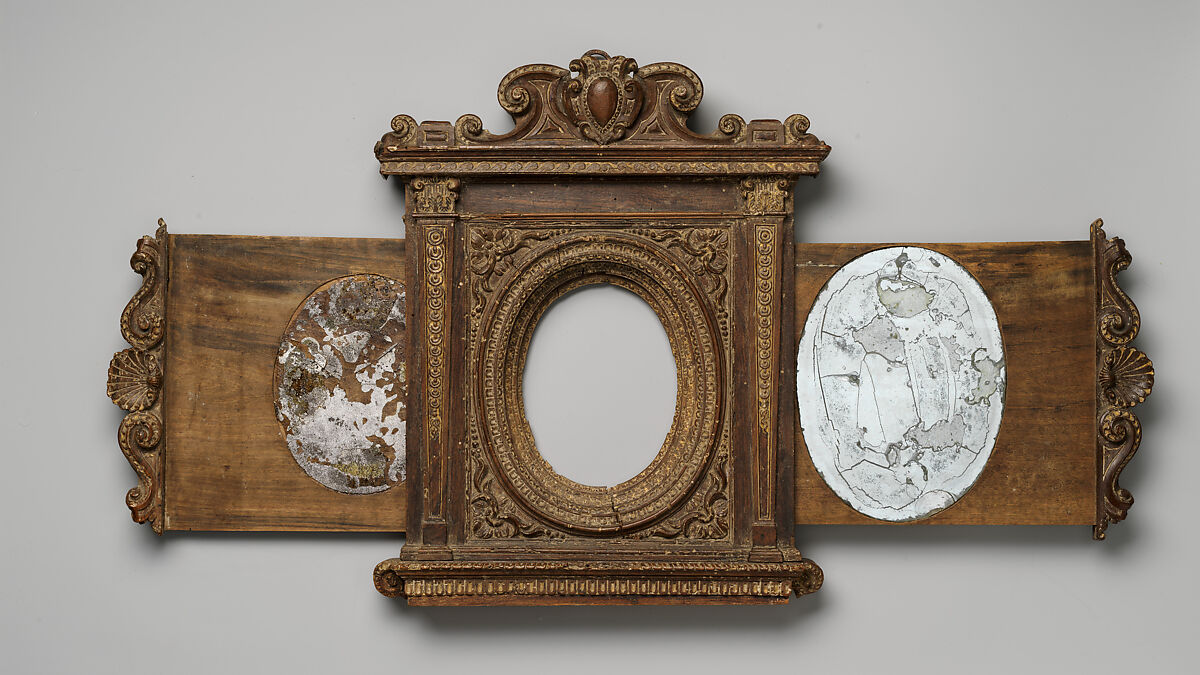 Tabernacle mirror frame, Unknown (Italian, Ferrara), Walnut, Italian, Florence(?)