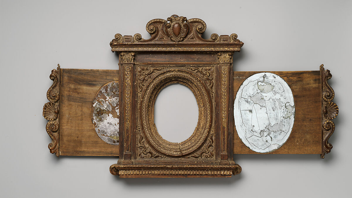 Tabernacle mirror frame, Unknown (Italian, Ferrara), Walnut, Italian, Florence(?)
