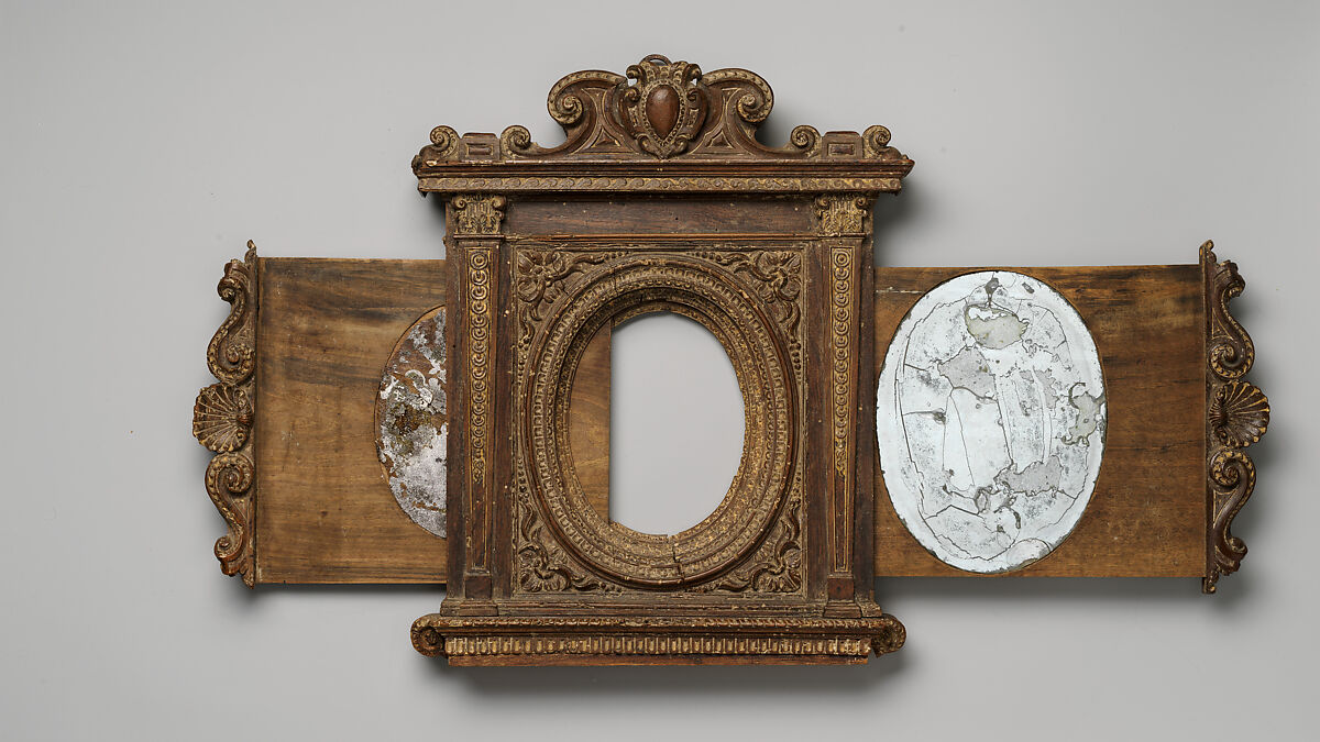 Tabernacle mirror frame, Unknown (Italian, Ferrara), Walnut, Italian, Florence(?)