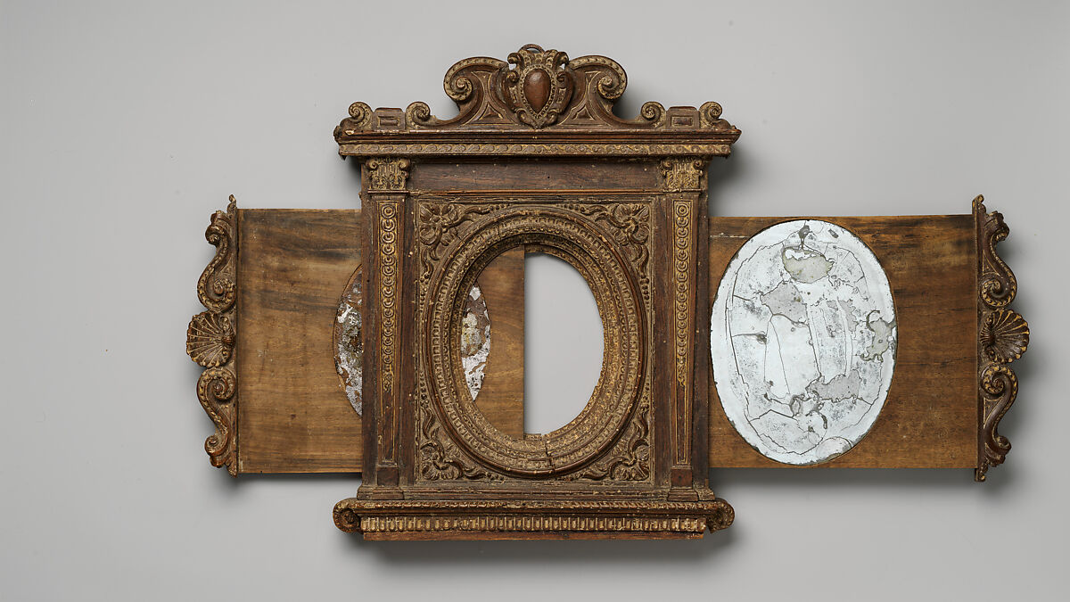 Tabernacle mirror frame, Unknown (Italian, Ferrara), Walnut, Italian, Florence(?)