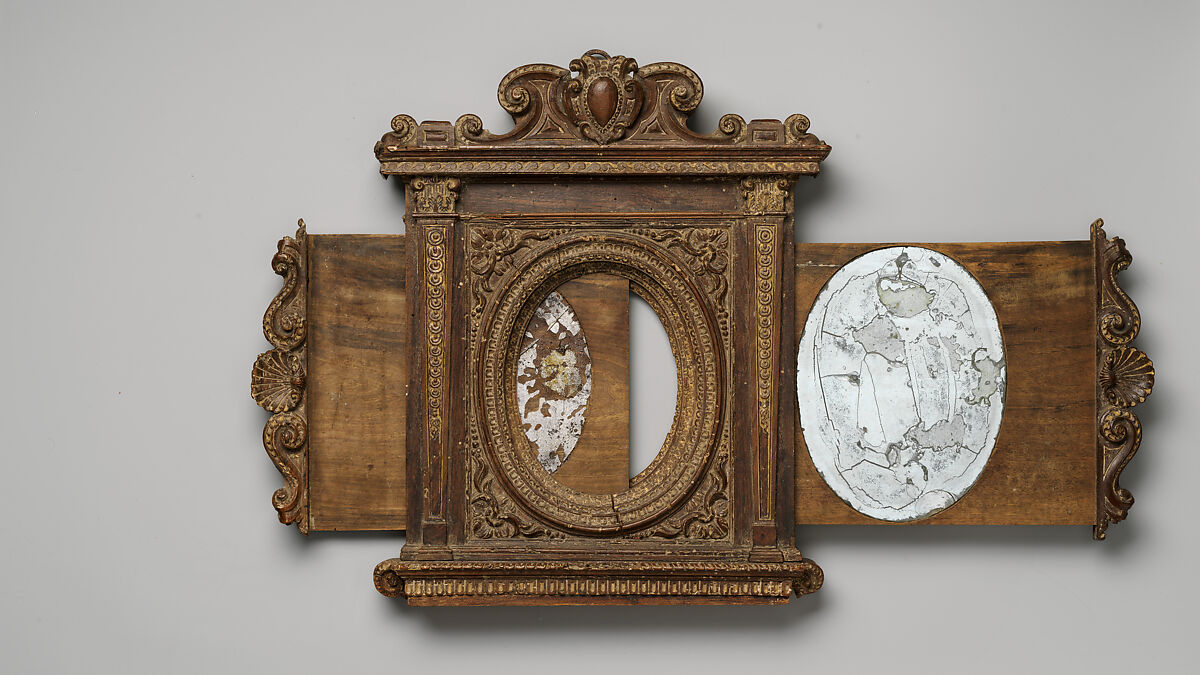 Tabernacle mirror frame, Unknown (Italian, Ferrara), Walnut, Italian, Florence(?)