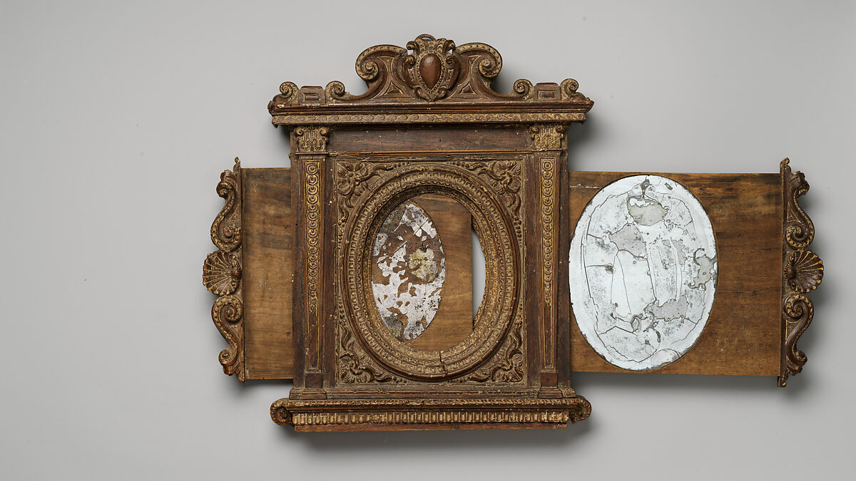 Tabernacle mirror frame, Unknown (Italian, Ferrara), Walnut, Italian, Florence(?)
