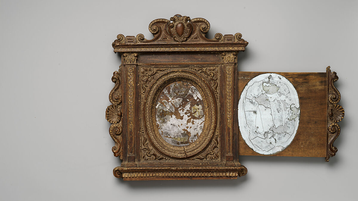 Tabernacle mirror frame, Unknown (Italian, Ferrara), Walnut, Italian, Florence(?)