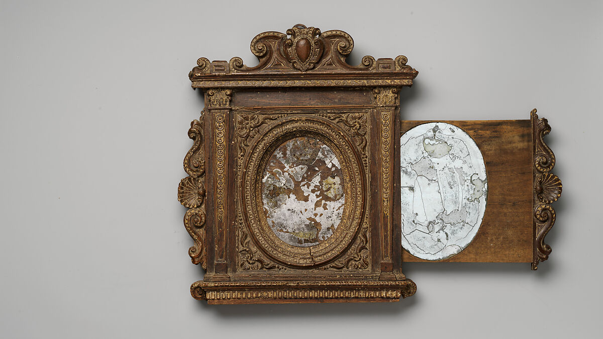 Tabernacle mirror frame, Unknown (Italian, Ferrara), Walnut, Italian, Florence(?)