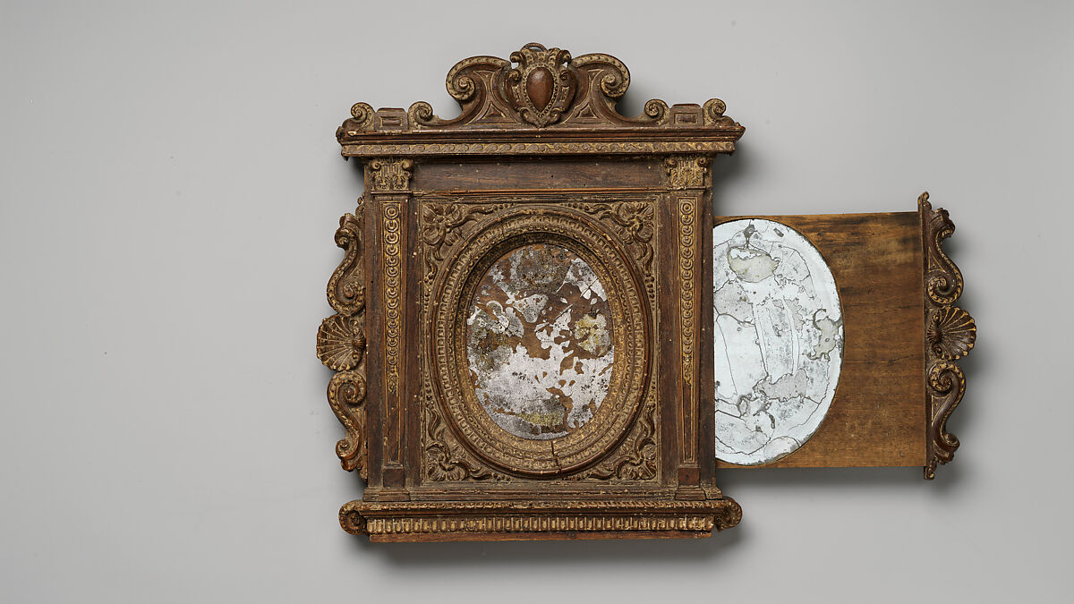 Tabernacle mirror frame, Unknown (Italian, Ferrara), Walnut, Italian, Florence(?)