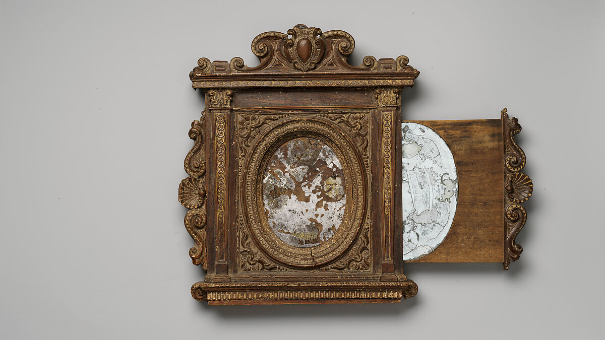 Tabernacle mirror frame, Unknown (Italian, Ferrara), Walnut, Italian, Florence(?)