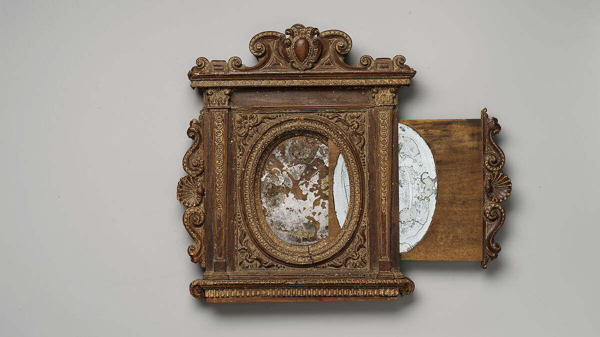 Tabernacle mirror frame, Unknown (Italian, Ferrara), Walnut, Italian, Florence(?)
