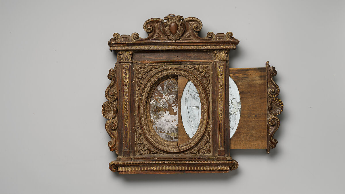 Tabernacle mirror frame, Unknown (Italian, Ferrara), Walnut, Italian, Florence(?)