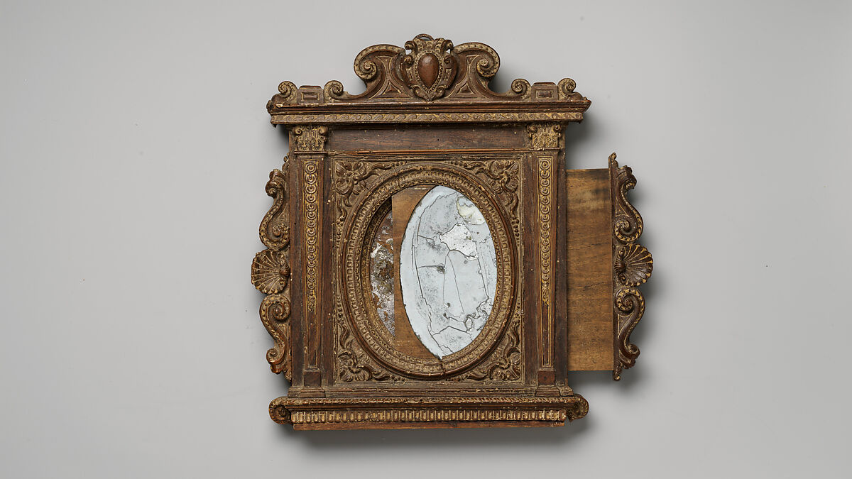 Tabernacle mirror frame, Unknown (Italian, Ferrara), Walnut, Italian, Florence(?)