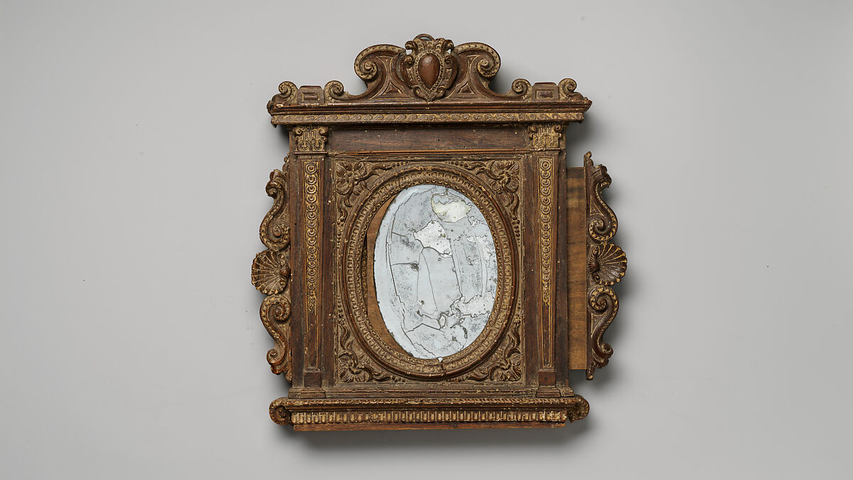 Tabernacle mirror frame, Unknown (Italian, Ferrara), Walnut, Italian, Florence(?)