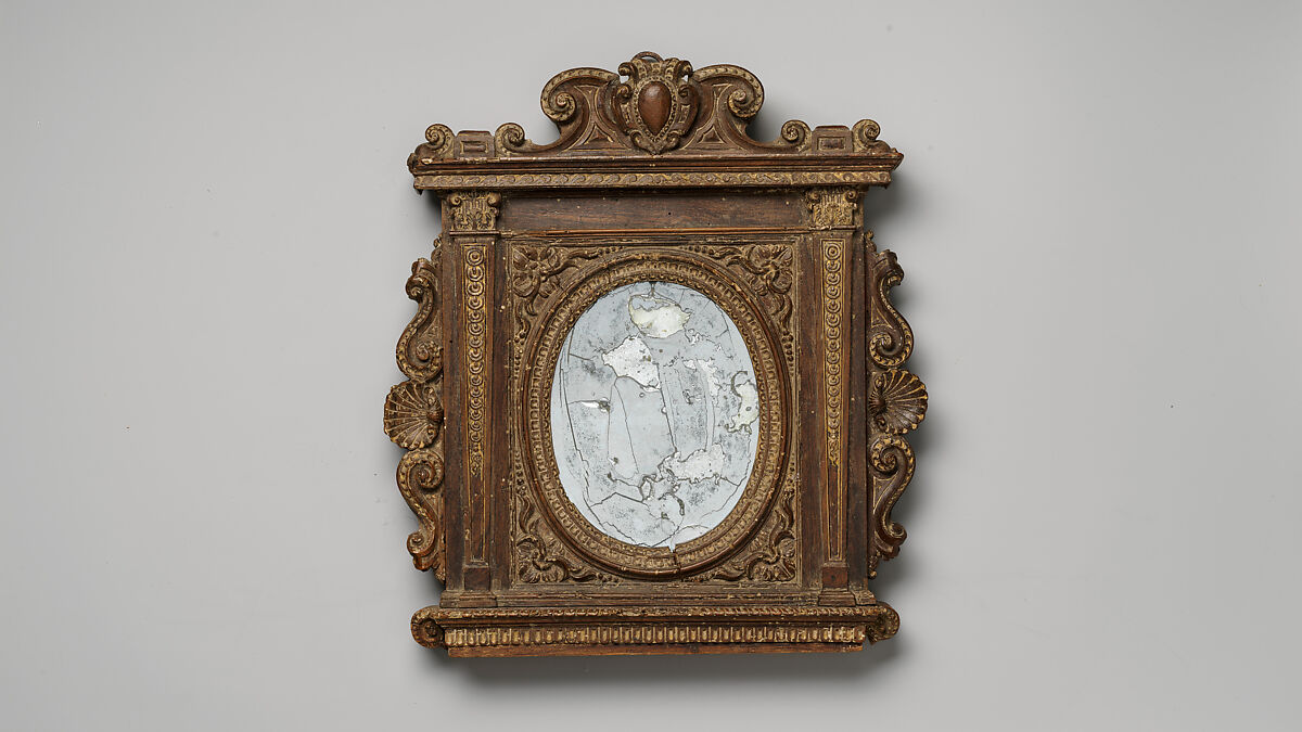 Tabernacle mirror frame, Unknown (Italian, Ferrara), Walnut, Italian, Florence(?)