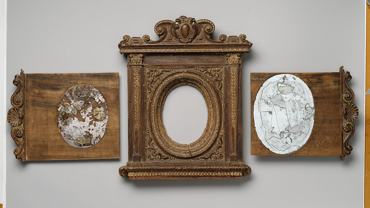 Tabernacle mirror frame, Unknown (Italian, Ferrara), Walnut, Italian, Florence(?)