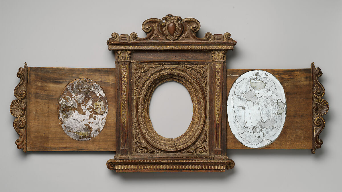 Tabernacle mirror frame, Unknown (Italian, Ferrara), Walnut, Italian, Florence(?)