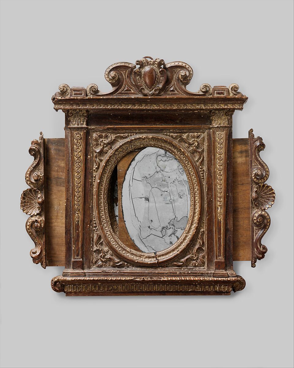 Tabernacle mirror frame, Unknown (Italian, Ferrara), Walnut, Italian, Florence(?)
