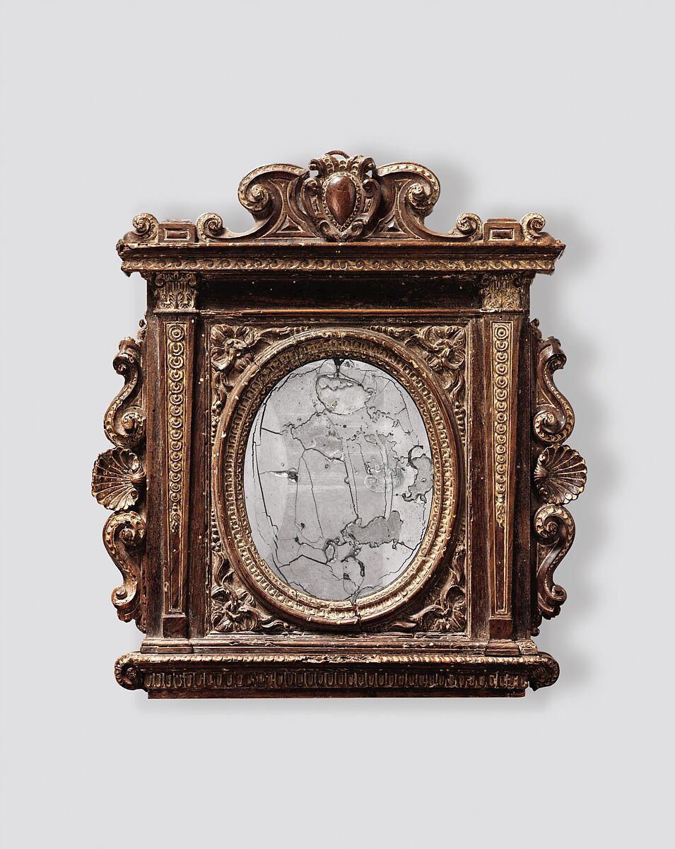 Tabernacle mirror frame, Unknown (Italian, Ferrara), Walnut, Italian, Florence(?)