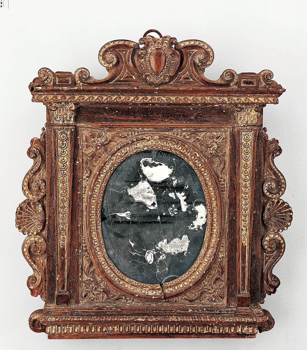 Tabernacle mirror frame, Unknown (Italian, Ferrara), Walnut, Italian, Florence(?)